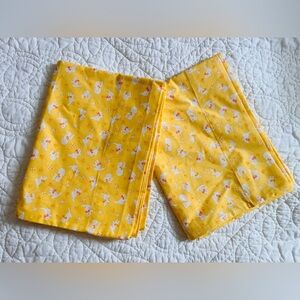 Handmade Yellow Cat Print Reproduction 30’s Feed Sack Pair of Pillow Cases